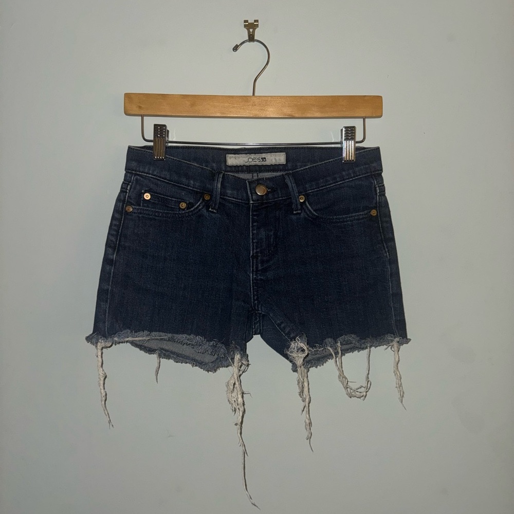 Joe's Jeans Dark Blue Distressed Jean Shorts